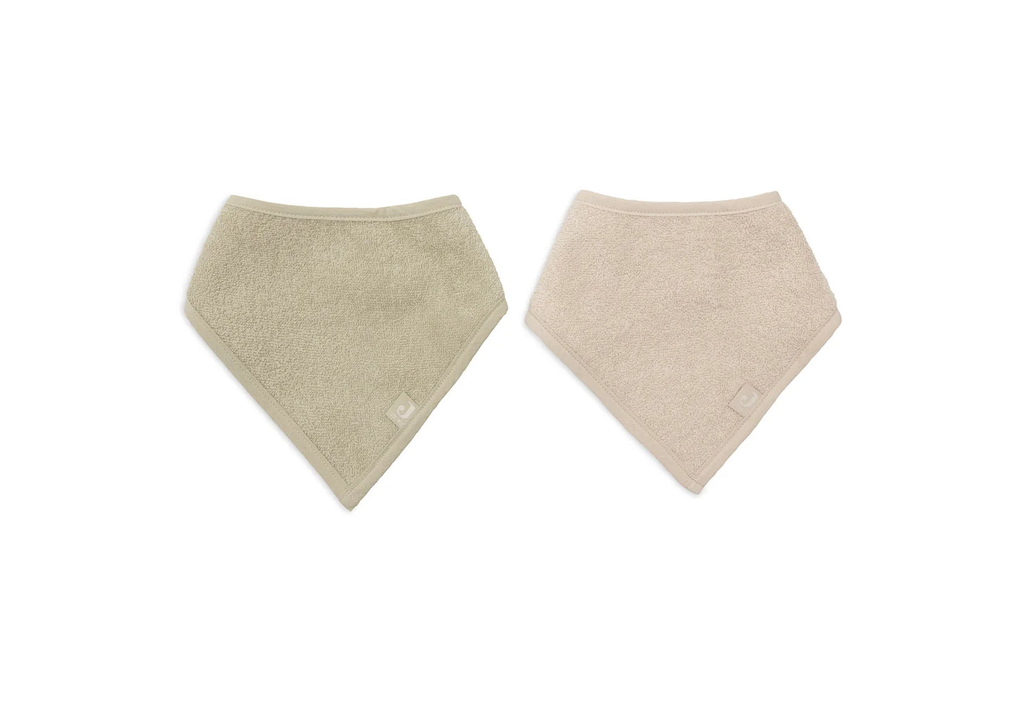 Lot de 2 bavoirs/bandanas - Matcha/Sable