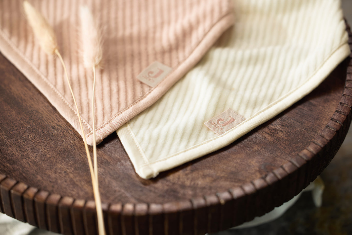 Lot de 2 bavoirs/bandanas - Velours Blush