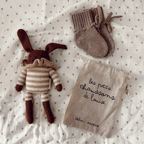 Chaussons mérinos - Greige