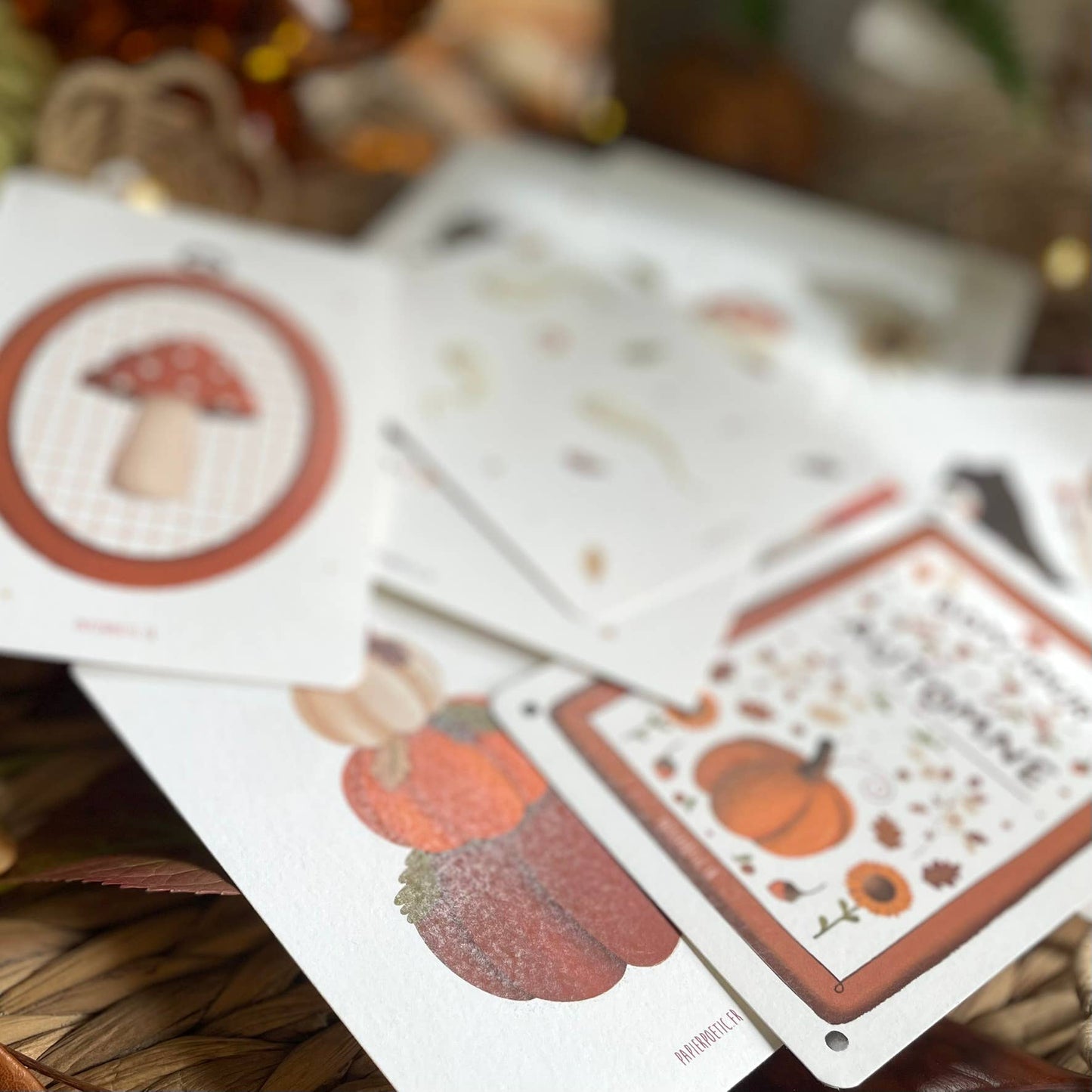 Carte postale "Broderie champignon"