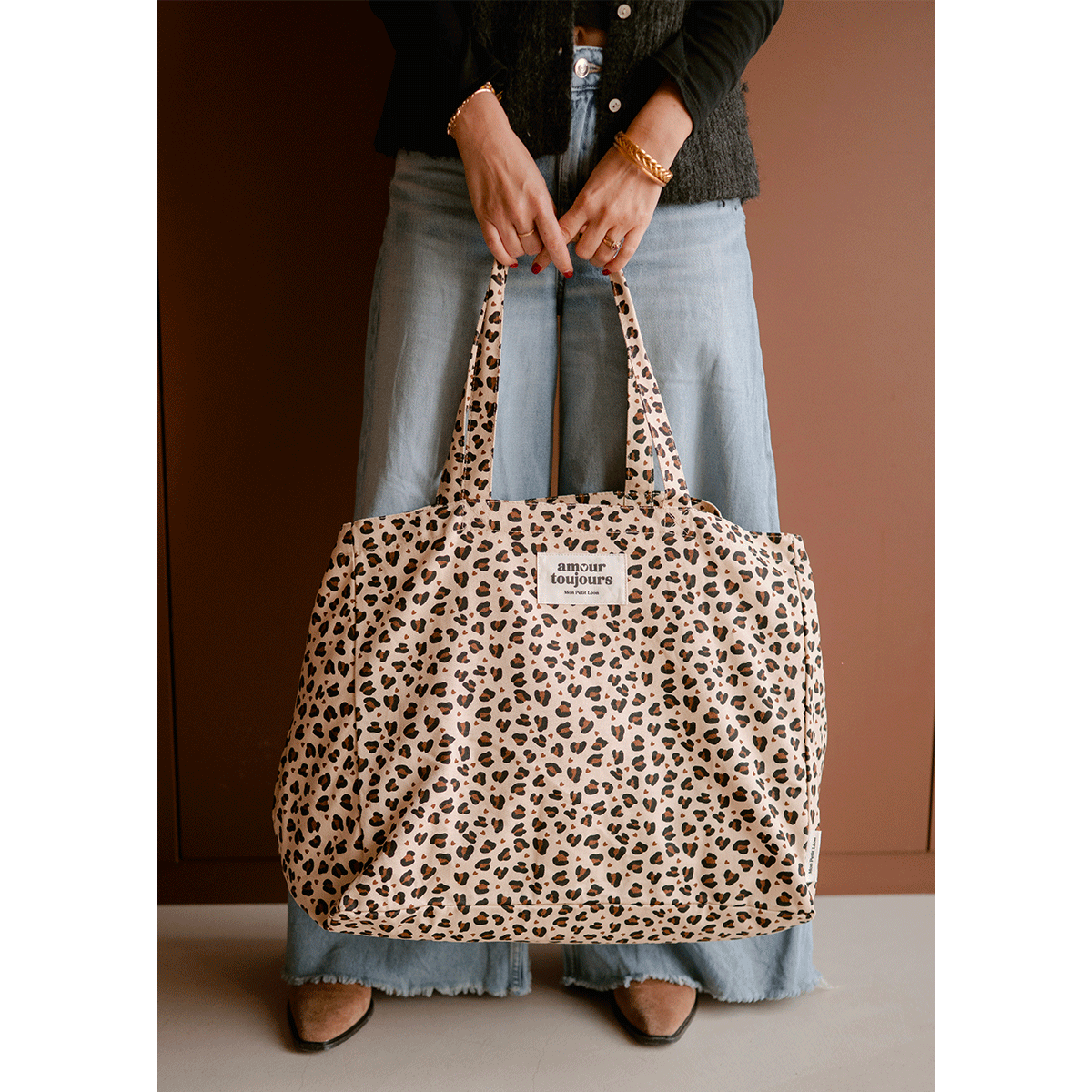 Cabas AMOUR TOUJOURS - Léopard beige