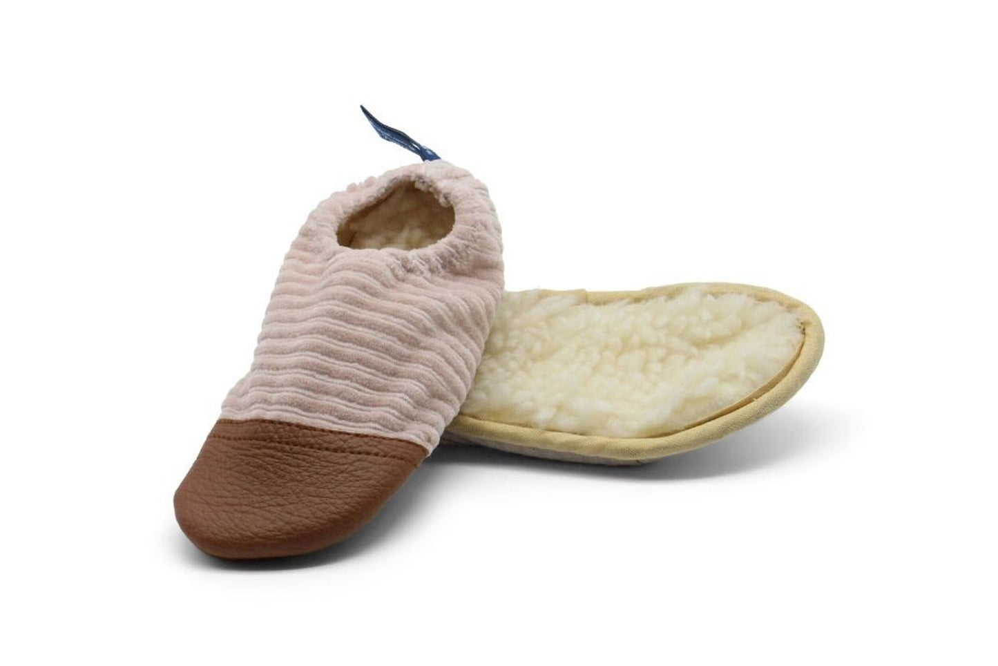 Chaussons velours - Rose pâle