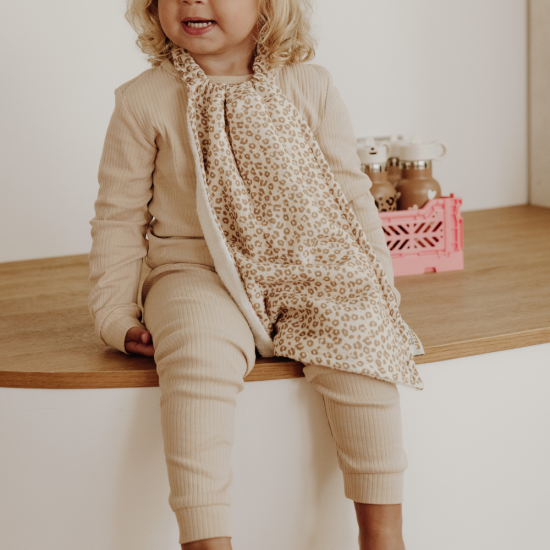 Serviette de cantine - Léopard Beige