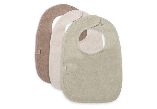 Lot de 3 bavoirs éponges - Matcha/Nougat/Biscuit