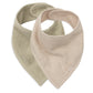 Lot de 2 bavoirs/bandanas - Matcha/Sable