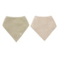 Lot de 2 bavoirs/bandanas - Matcha/Sable