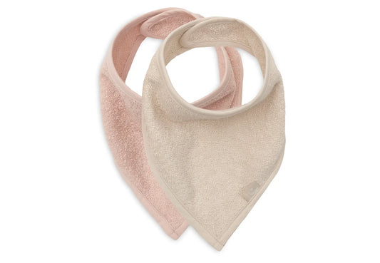 Lot de 2 bavoirs/bandanas - Blush/Sable