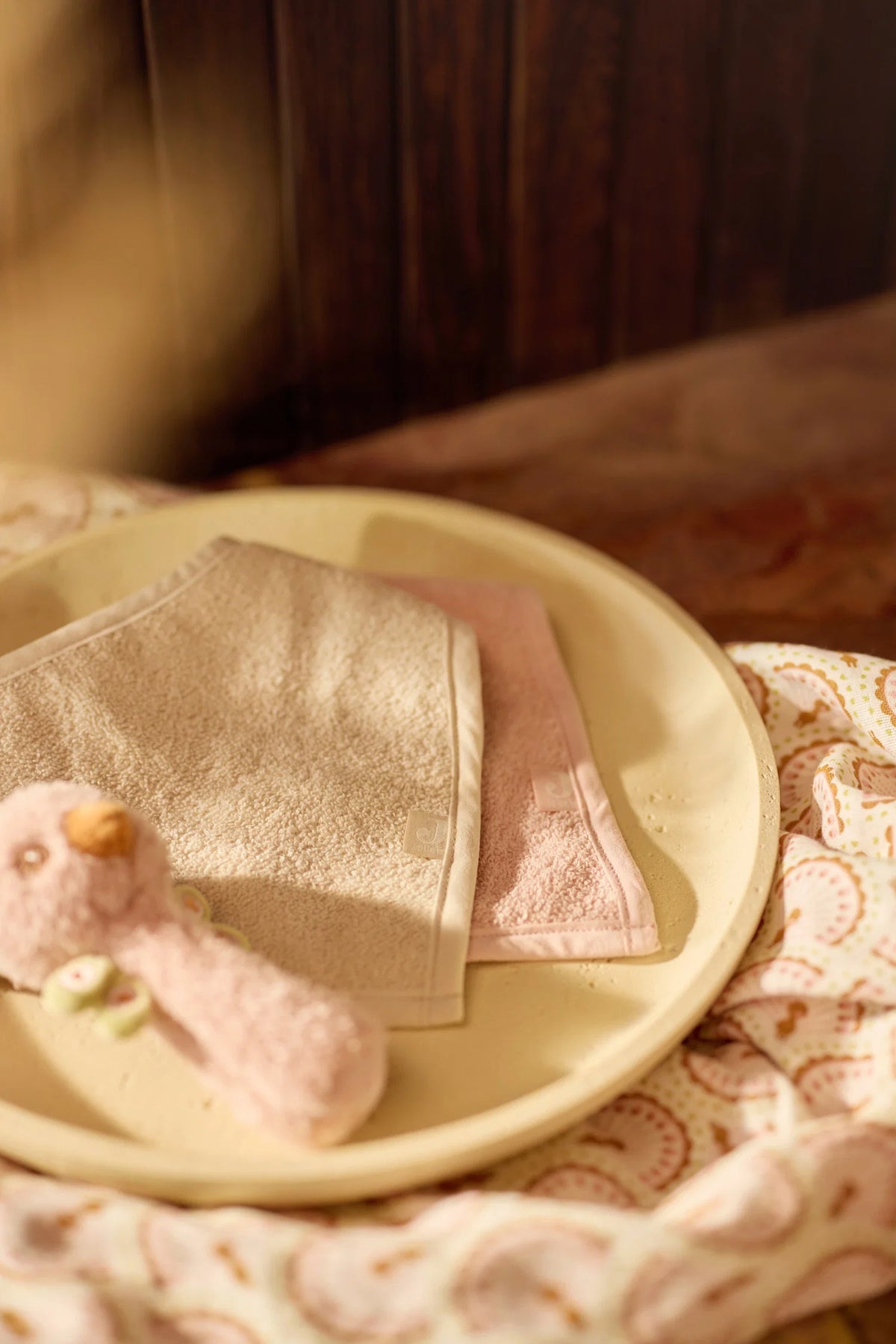 Lot de 2 bavoirs/bandanas - Blush/Sable
