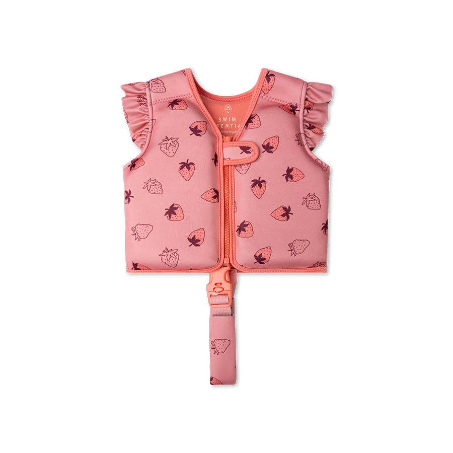 Gilet de natation - Fraises Rose - 1/2 ans