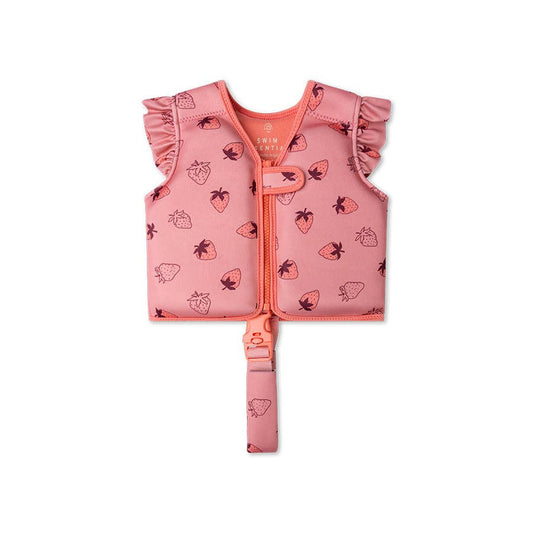 Gilet de natation - Fraises Rose - 1/2 ans