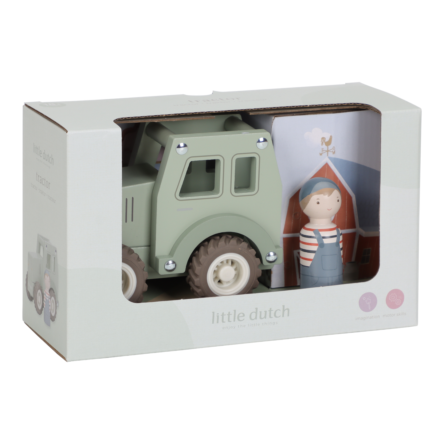 Jouet en bois - Tracteur avec figurine