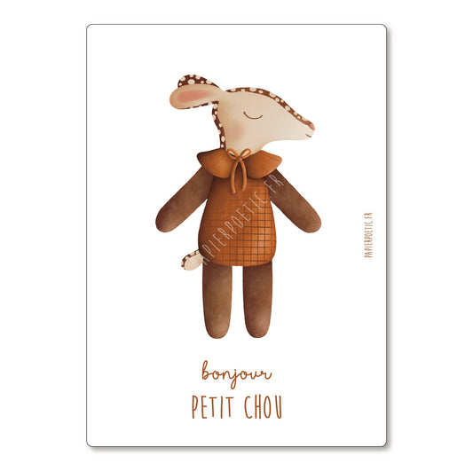 Carte naissance “Doudou Biche”