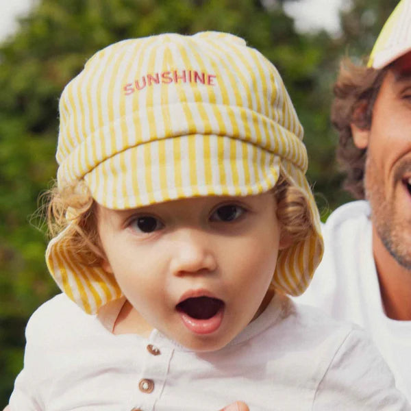Chapeau bébé "SUNSHINE" - Jaune/Blanc