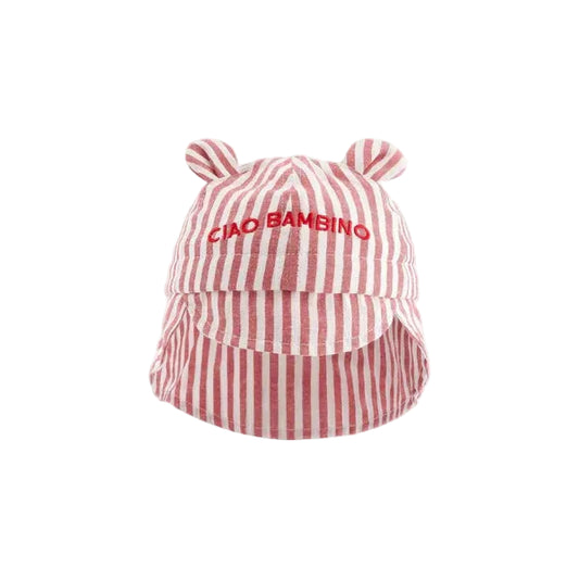 Chapeau bébé "CIAO BAMBINO" - Rouge/Blanc