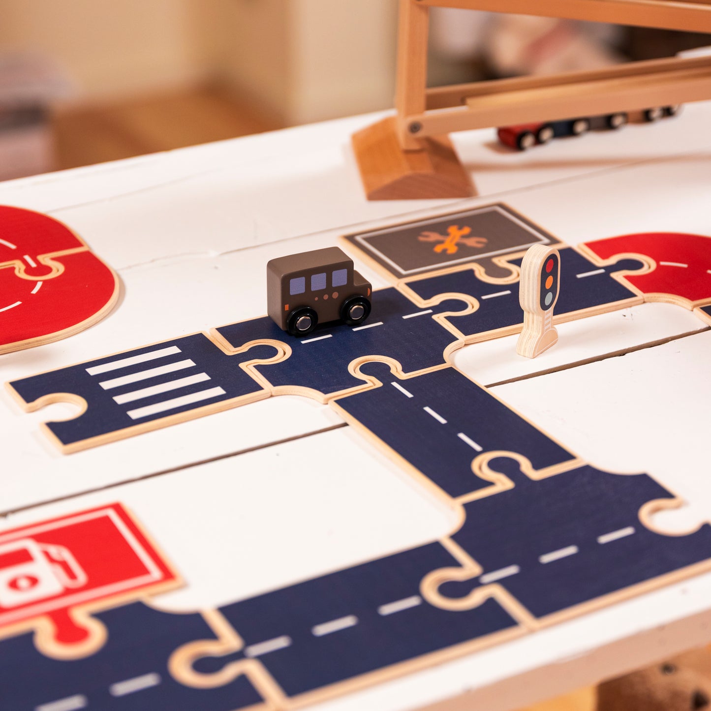 Jouet en bois - Circuit de voitures