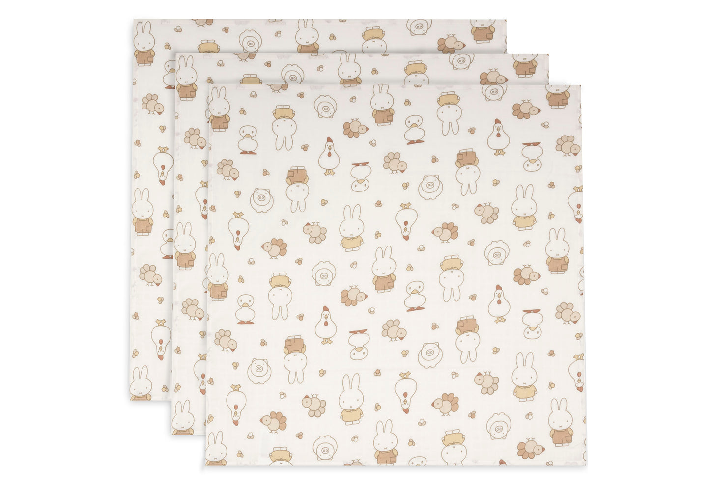 Lot de 3 langes - Miffy Farm