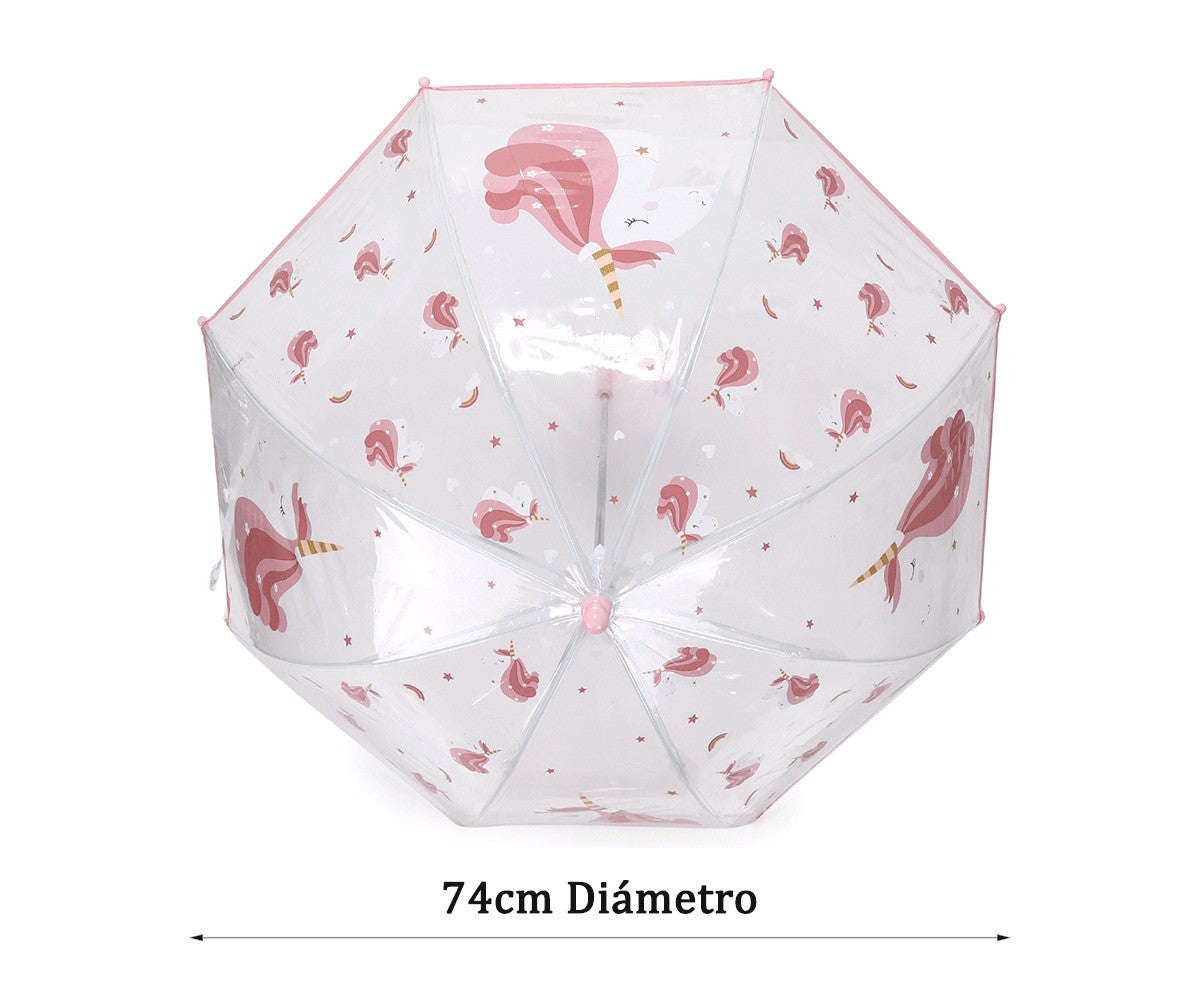 Parapluie Transparent - Licornes