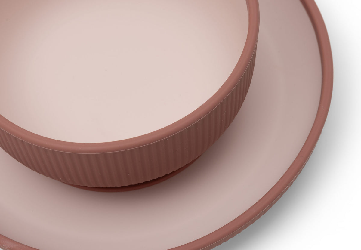 Coffret repas bébé - Silicone Blush