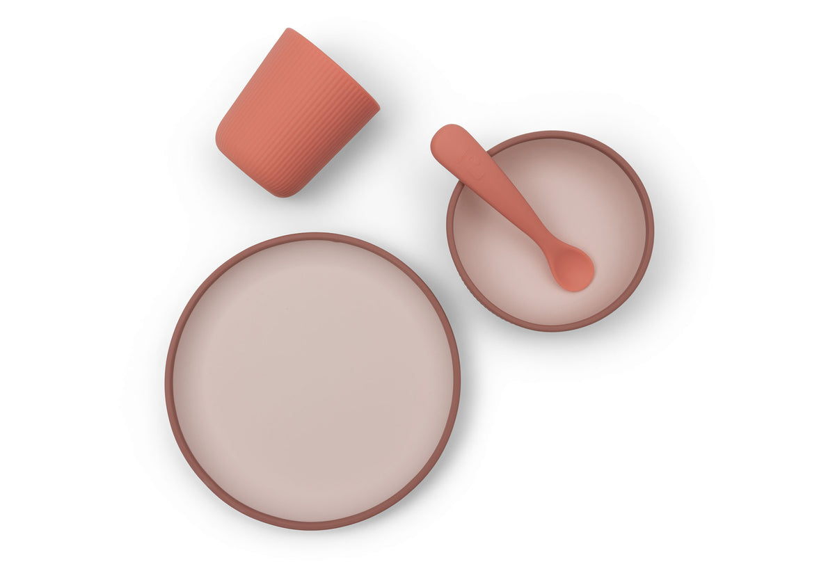 Coffret repas bébé - Silicone Blush