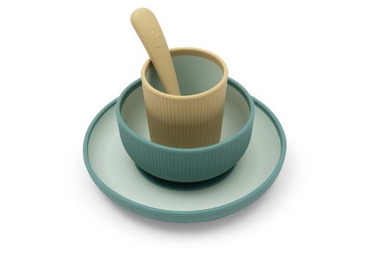 Coffret repas bébé - Silicone Jade
