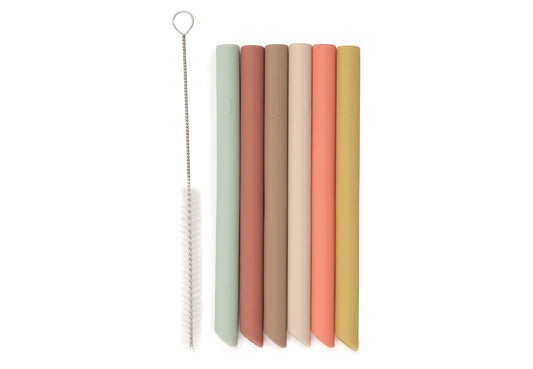 Pailles en silicone - 6 couleurs