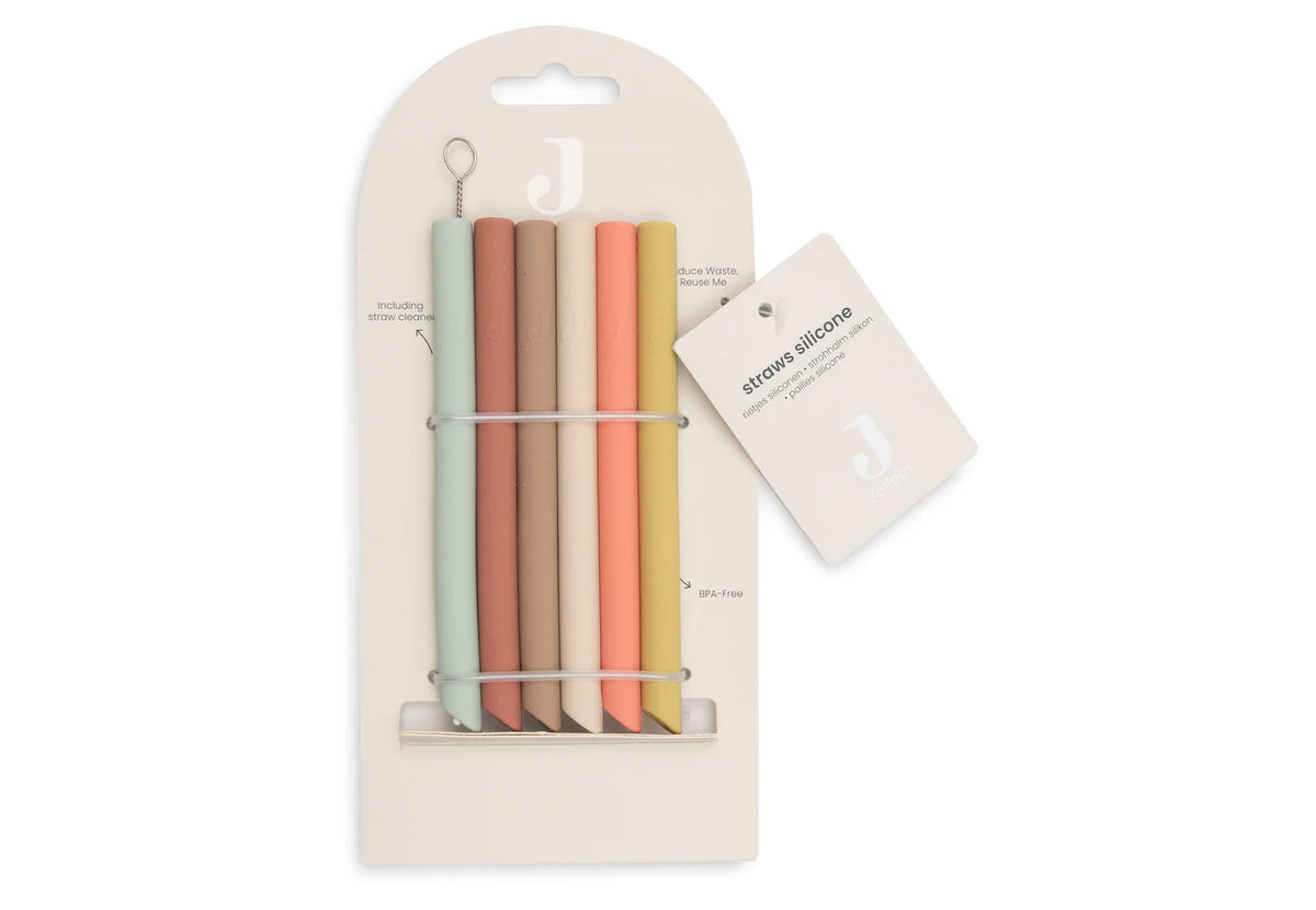 Pailles en silicone - 6 couleurs