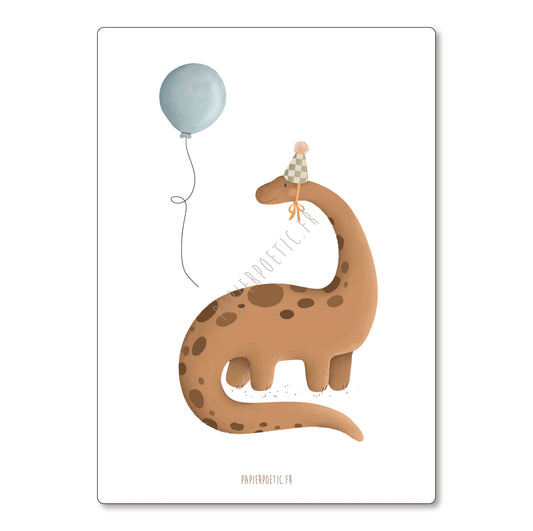 Carte Anniversaire - Dino en fête