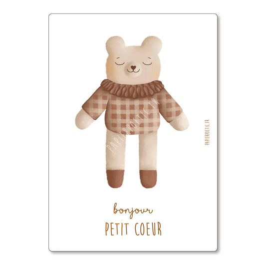 Carte naissance “Doudou Ours blanc"