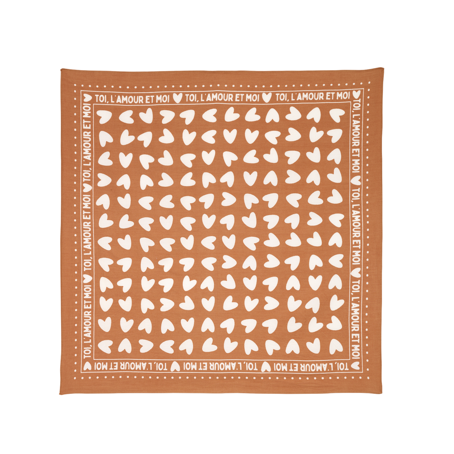 Foulard Amour - Marron/Blanc