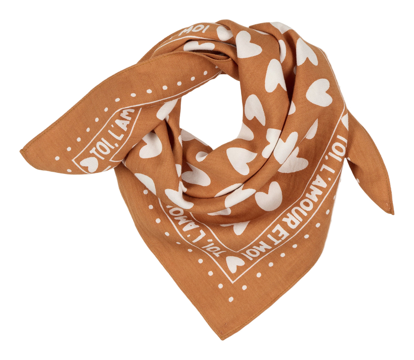 Foulard Amour - Marron/Blanc
