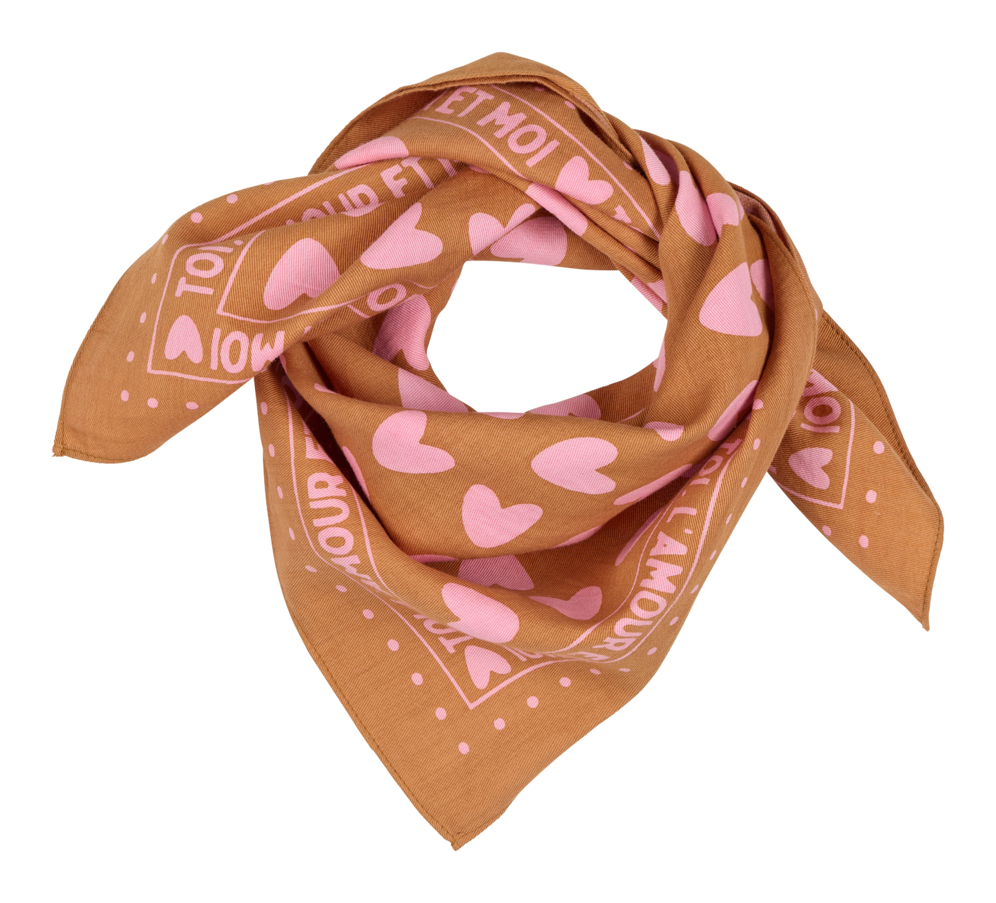 Foulard Amour - Marron/Rose