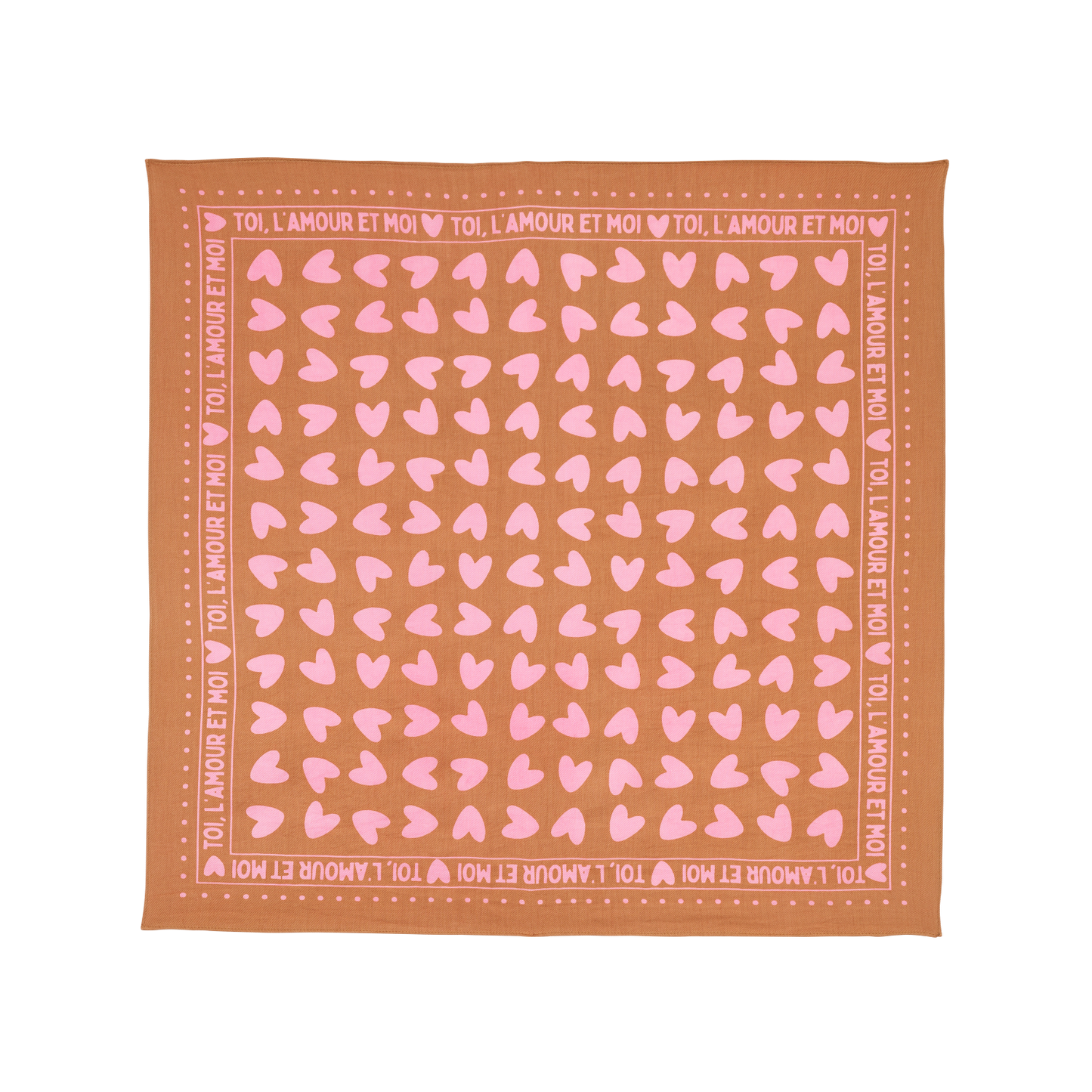 Foulard Amour - Marron/Rose
