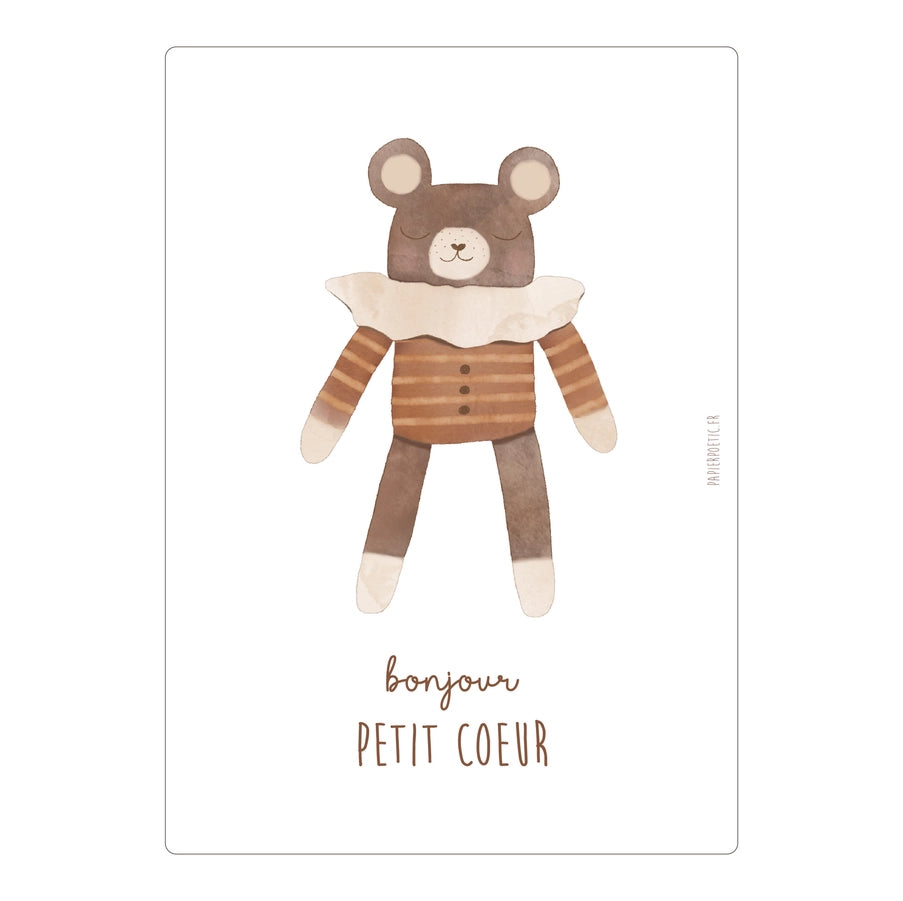 Carte Naissance - Doudou Ourson