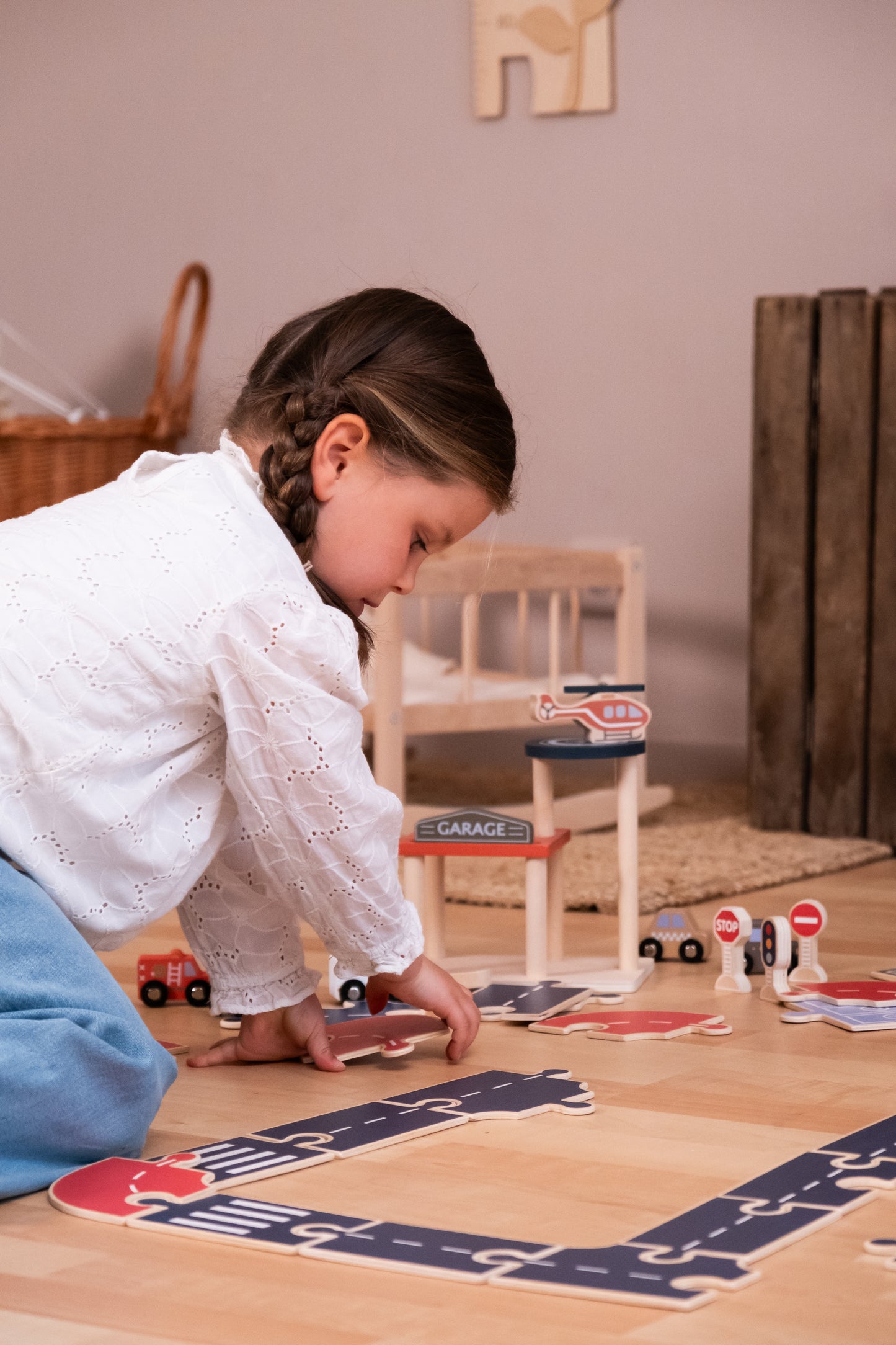 Jouet en bois - Circuit de voitures