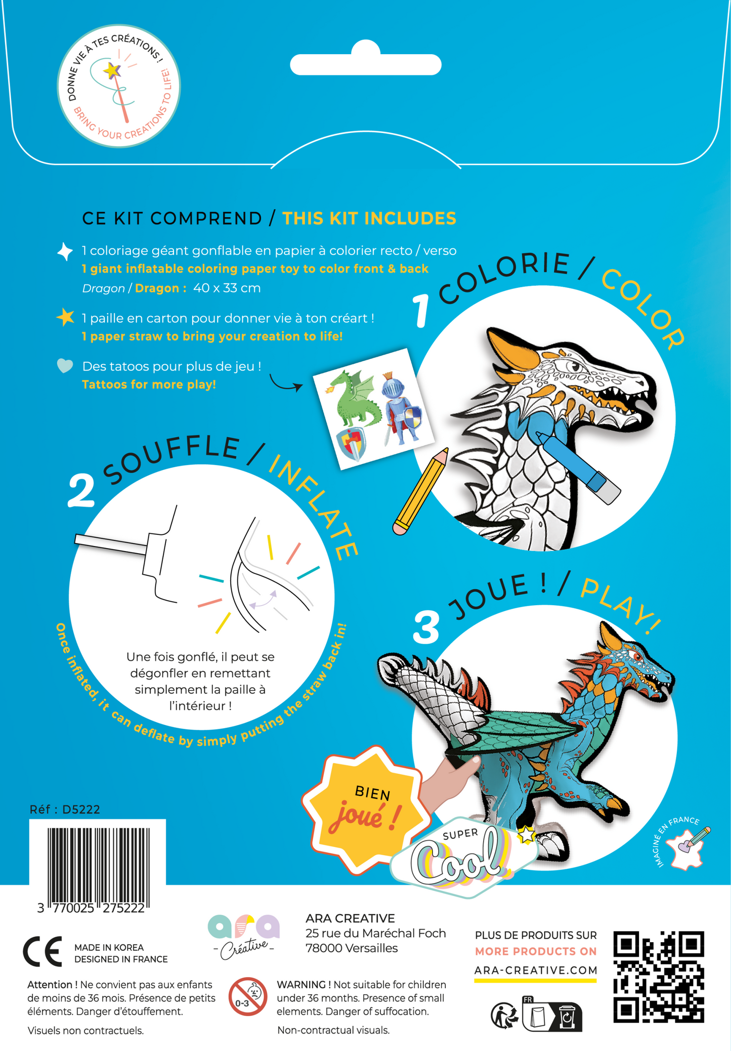 Coloriage Gonflable Géant - Dragon