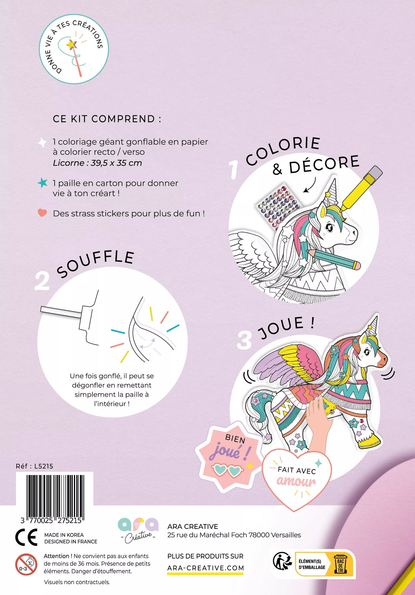 Coloriage Gonflable Géant - Licorne