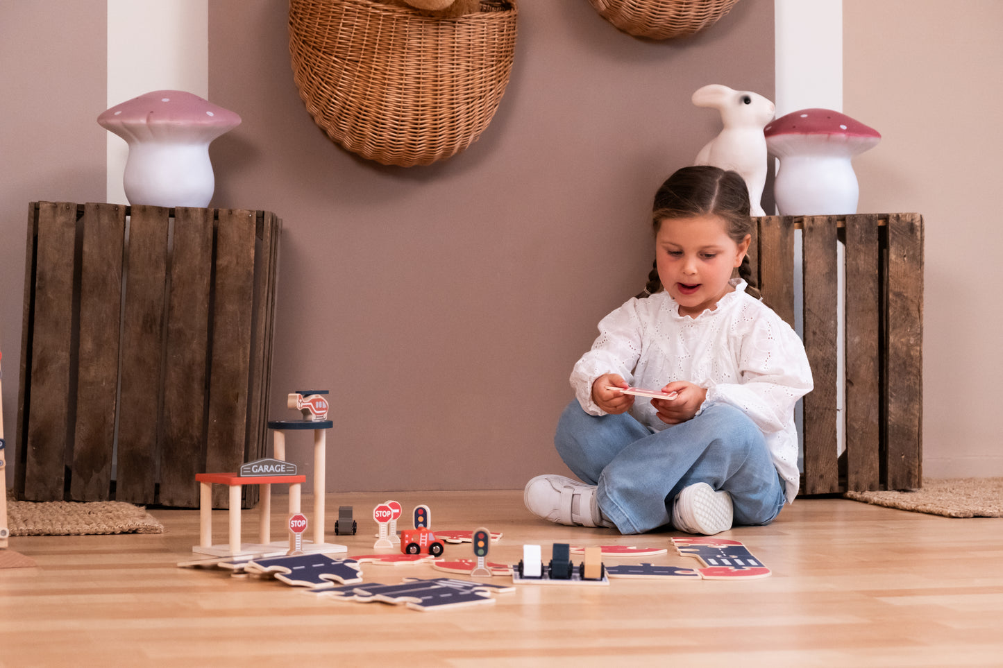 Jouet en bois - Circuit de voitures