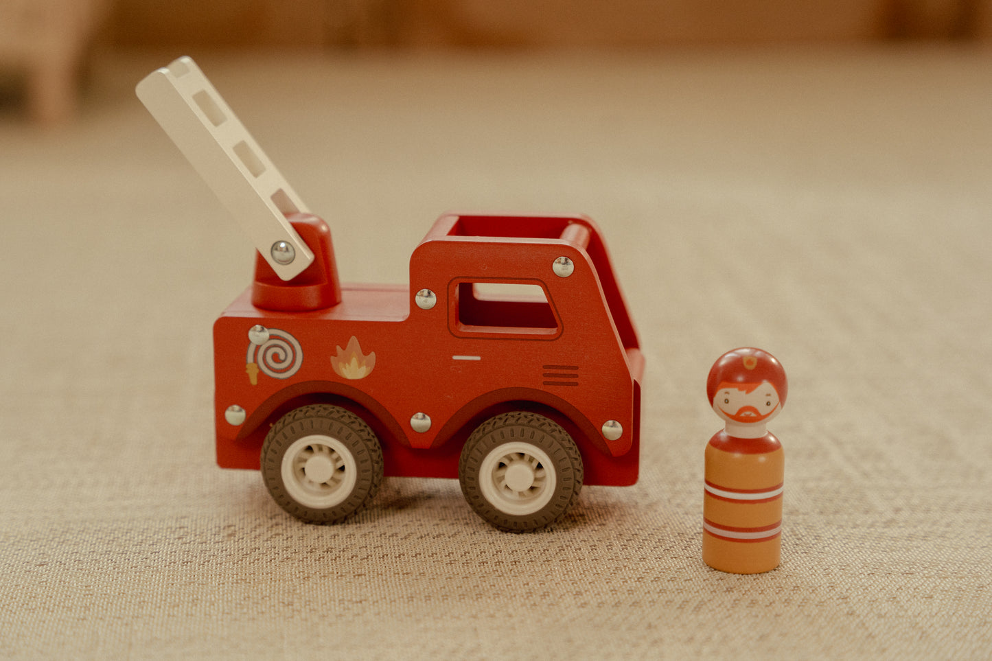 Jouet en bois - Camion de pompiers