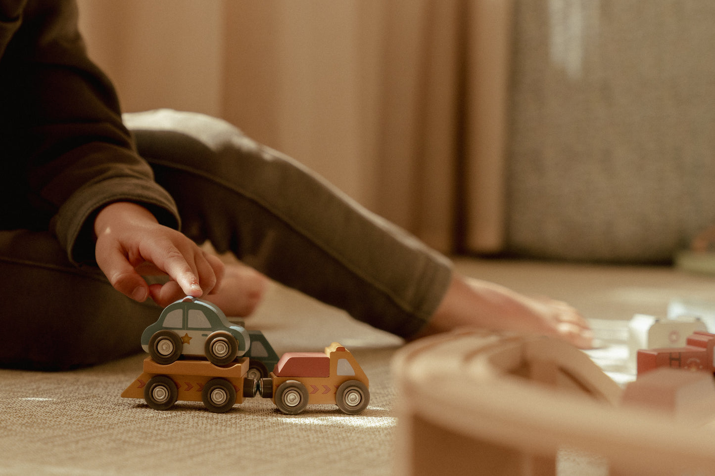 Jouet en bois - Ensemble de 9 véhicules