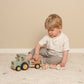 Jouet en bois - Tracteur avec remorque Ferme