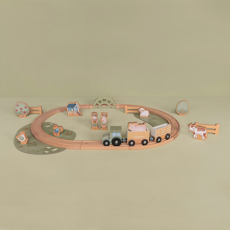 Jouet en bois - Circuit de train Ferme