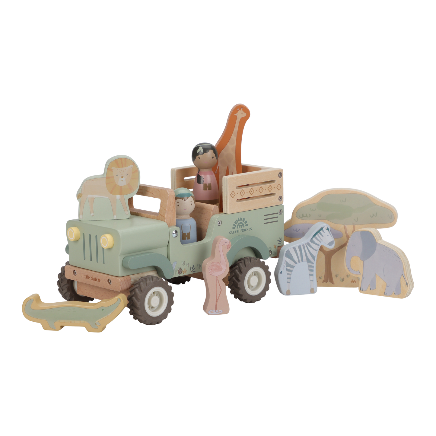 Jouet en bois - Voiture et Animaux Safari Friends