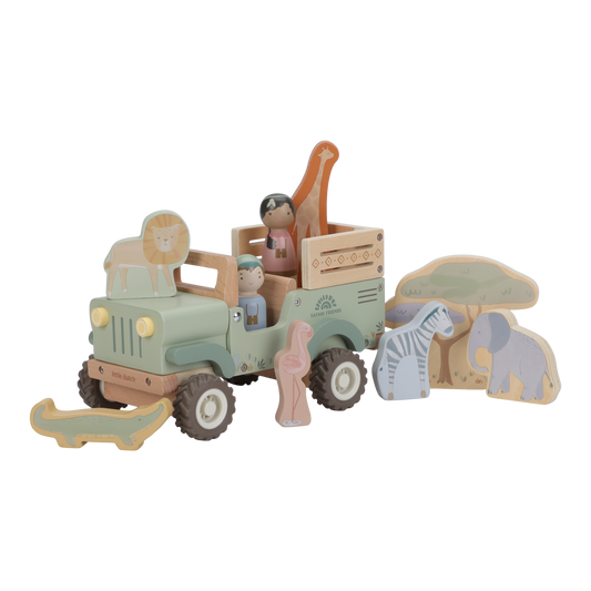 Jouet en bois - Voiture et Animaux Safari Friends