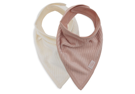 Lot de 2 bavoirs/bandanas - Velours Blush