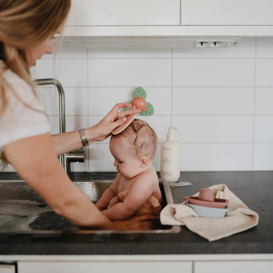 Lot de 2 brosses - Pêche/Crème