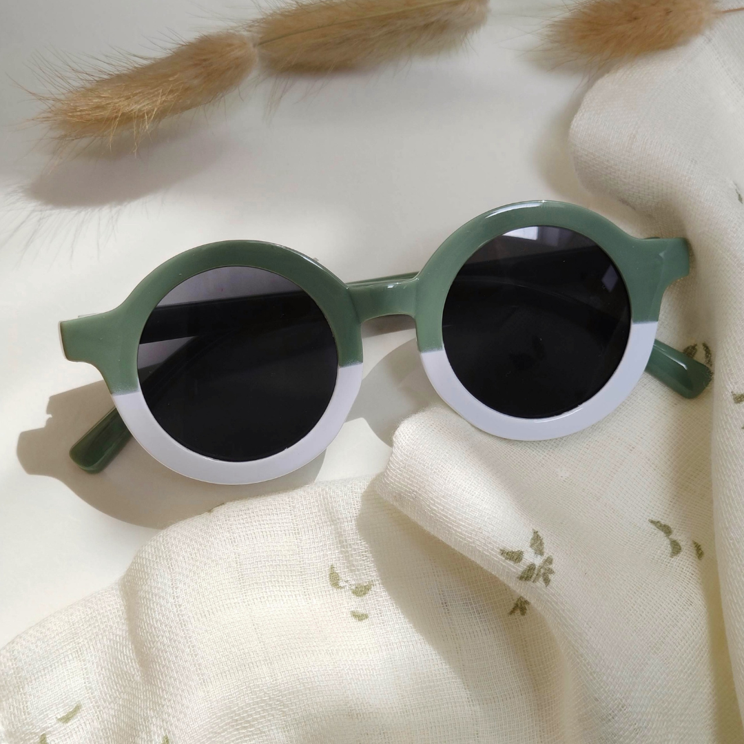 Lunettes de soleil enfant b b UV400 bicolor Olive Blanc P