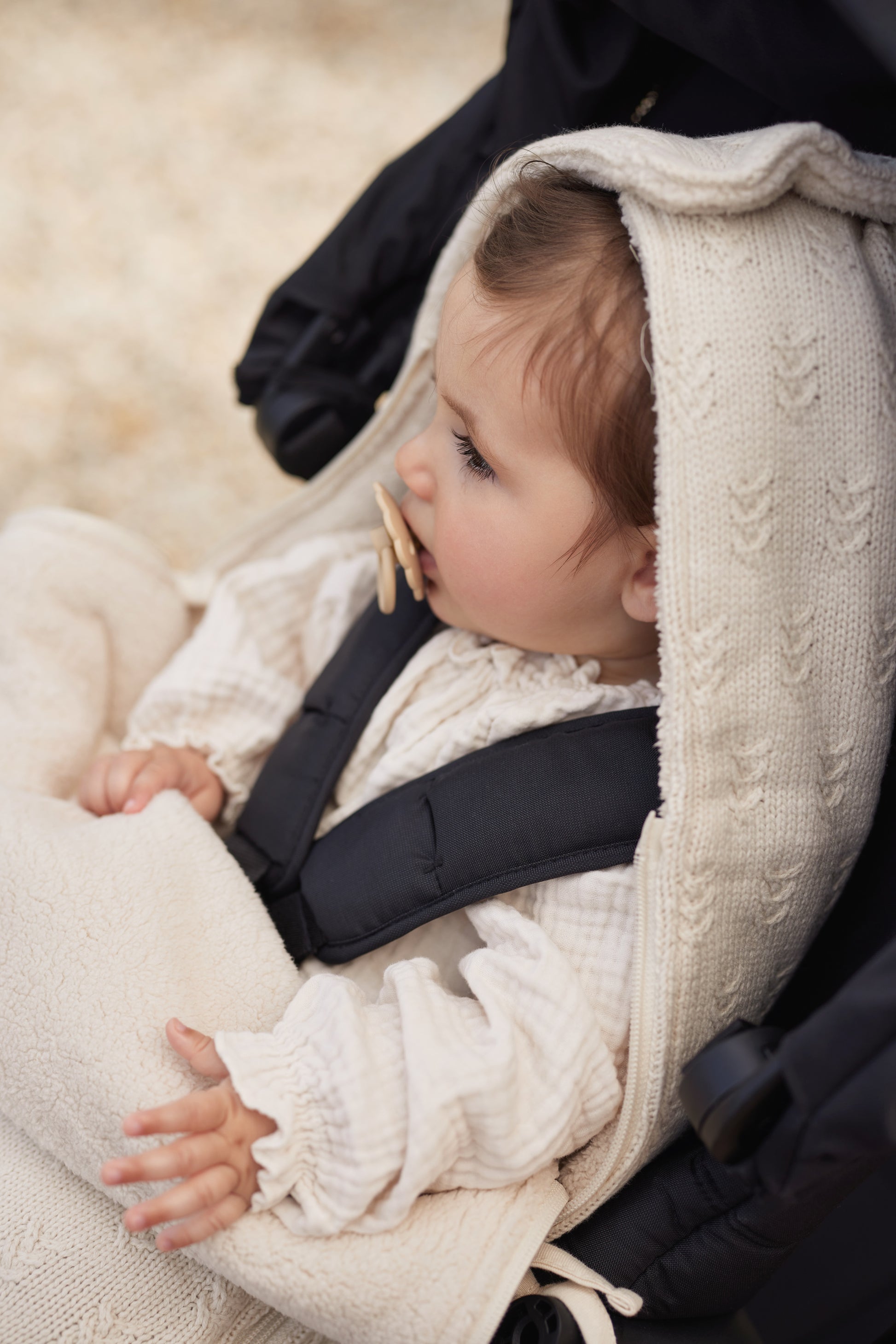 Chancelière bébé chaude pour poussette en laine tricotée