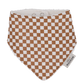 Bavoir/bandana - Damier Marron/Blanc