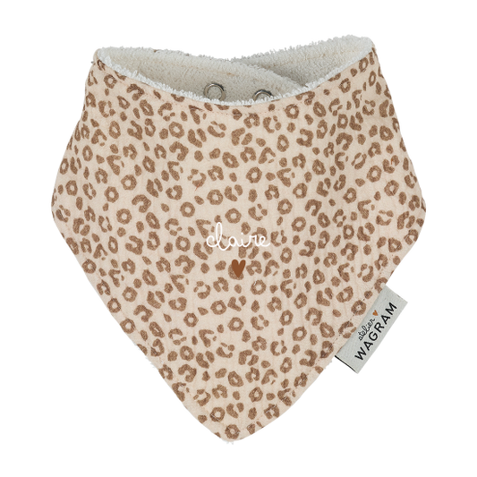 Bavoir/bandana - Léopard Beige