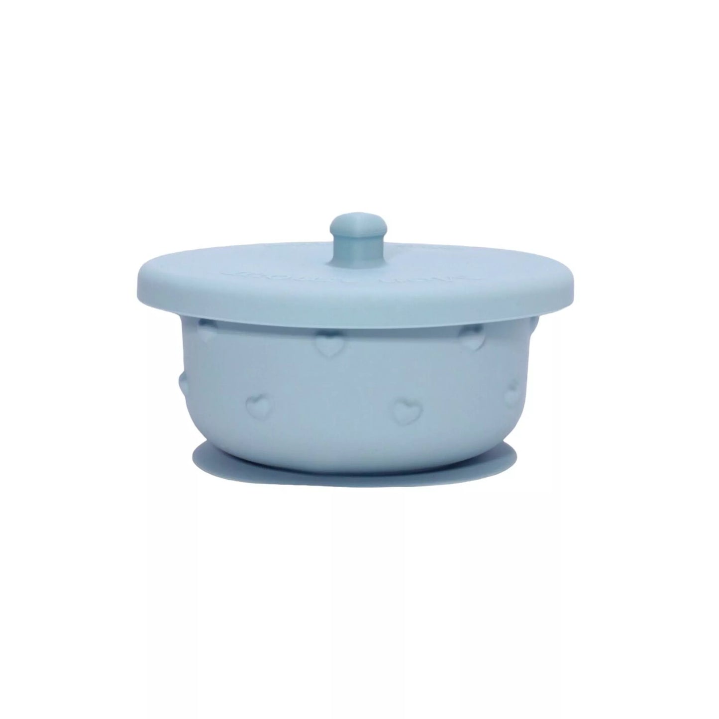 Bol silicone avec couvercle - Bleu Cœur
